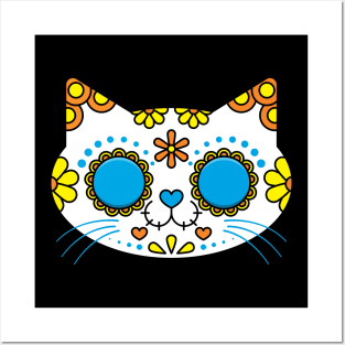 Sugar Skull Cat Posters and Art